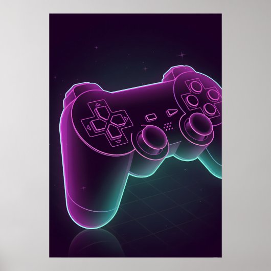 Minimalist Vaporwave Gaming Controller ポスター (正面)