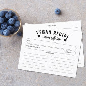 Minimalist Vegan Recipe, Simple Recipe Card