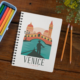 Minimalist Venice Italy Vintage Travel Gondola ノートブック