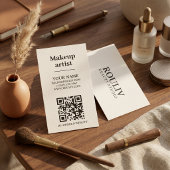 Minimalist Vertical QR Code | Earth Tone | 美容 名刺