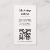 Minimalist Vertical QR Code | Earth Tone | 美容 名刺 (正面)