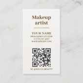 Minimalist Vertical QR Code | Earth Tone | Beauty 名刺 (正面)