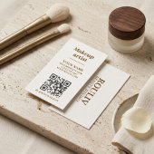 Minimalist Vertical QR Code | Earth Tone | Beauty 名刺