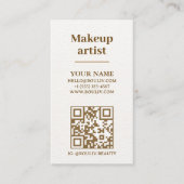 Minimalist Vertical QR Code | Earth Tone Brown 名刺 (正面)