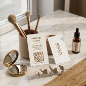 Minimalist Vertical QR Code | Earth Tone Brown 名刺