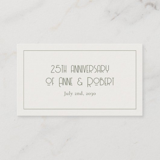 Minimalist vintage プレイスカード (裏面)