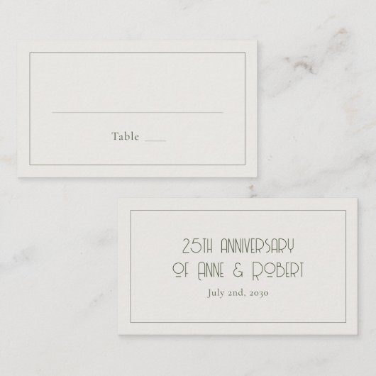 Minimalist vintage プレイスカード (正面/裏面)