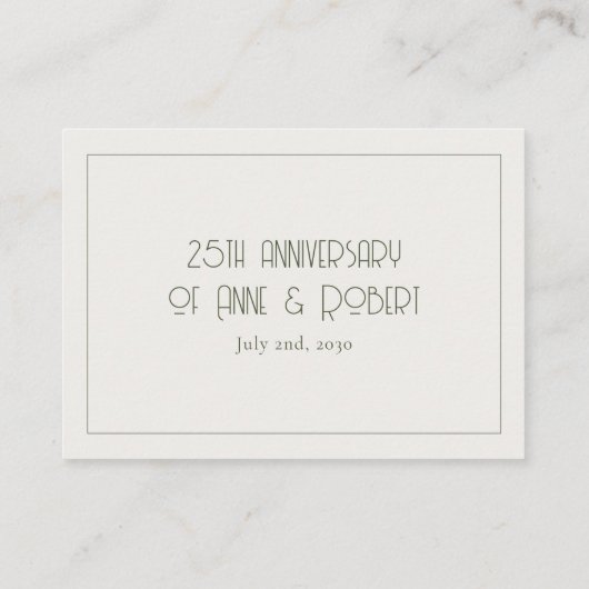 Minimalist vintage プレイスカード (裏面)