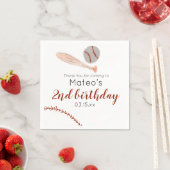 Minimalist Vintage Baseball Birthday Party スタンダードカクテルナプキン (インサイチュ)