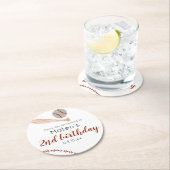 Minimalist Vintage Baseball Birthday Party ラウンドペーパーコースター (インサイチュ)