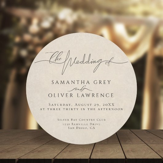 Minimalist Vintage Boho Wedding Invitation