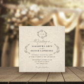 Minimalist Vintage Boho Wedding Invitation