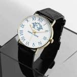 Minimalist Vintage Monogram Elegant & Personalized 腕時計<br><div class="desc">Vintage Floral Monogram White Background Navy Letters Elevate your style with this Vintage Floral Monogram Watch, featuring elegant navy letters on a crisp white background. This timeless timepiece blends classic charm with modern sophistication, making it a perfect personalized gift for couples, weddings, anniversaries, and special occasions. Designed with delicate floral...</div>