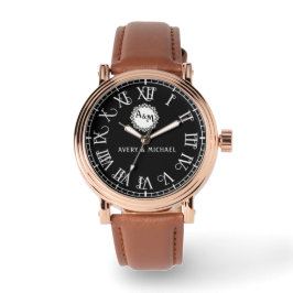 Minimalist Vintage Monogram with Couple’s Initials 腕時計