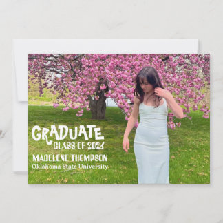 Minimalist Vintage Picture Collage Graduation  案内状