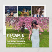 Minimalist Vintage Picture Collage Graduation  案内状 (正面/裏面)
