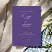 Minimalist Violet and Yellow Modern Wedding 招待状