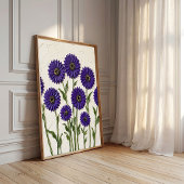 Minimalist Violet Gerbera Daisy Wall Art Canvas 印刷 ポスター