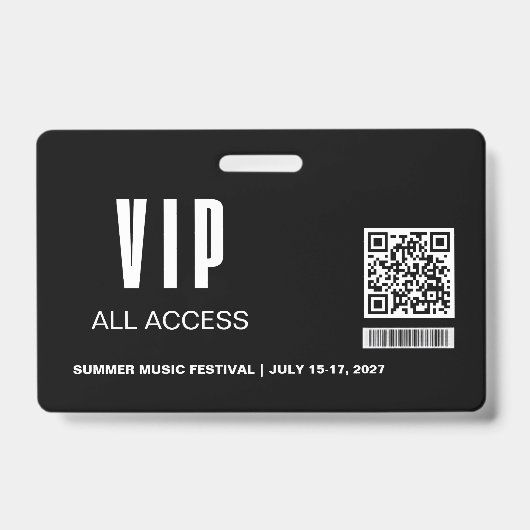 Minimalist VIP All Access Pass Badge Template  バッジ (正面)