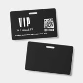 Minimalist VIP All Access Pass Badge Template  バッジ (正面＆裏面)
