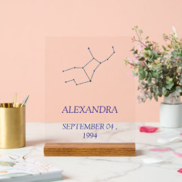 Minimalist Virgo Constellation Acrylic Sign - Pers アクリルサイン