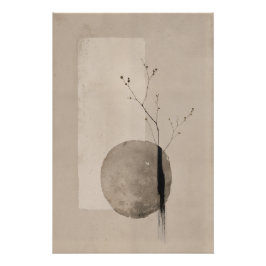 Minimalist Wabi Sabi Poster – Neutral Zen Wall Art ポスター