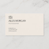 Minimalist Warm Sand Camera Logo Photographer  名刺 (裏面)