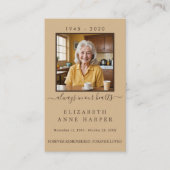  Minimalist Warm Sand Funeral Prayer Card Photo 名刺 (正面)