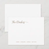 Minimalist Warm Taupe Family Stationery  ノートカード (正面/裏面)