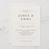 Minimalist  | Warm White 招待状 (正面/裏面)