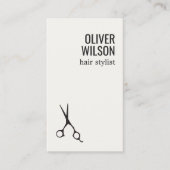 Minimalist Warm White Black Bold Hair Salon 名刺 (正面)