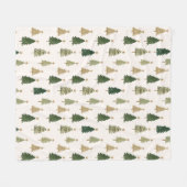 Minimalist Watercolor Christmas Tree Blanket フリースブランケット (正面(横))