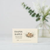 Minimalist Watercolor Duckling Diaper Raffle Ticke 名刺 (スタンド正面)