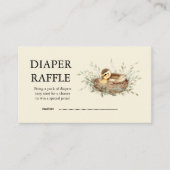 Minimalist Watercolor Duckling Diaper Raffle Ticke 名刺 (正面)