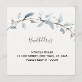 ​Minimalist Watercolor Floral Moving Announcement  案内状 (正面)