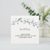 ​Minimalist Watercolor Floral Moving Announcement  案内状 (スタンド正面)