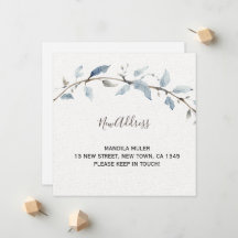 ​Minimalist Watercolor Floral Moving Announcement 
