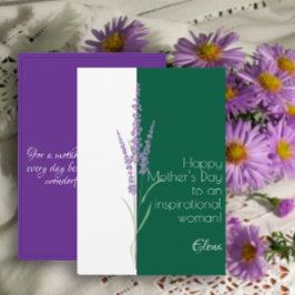  Minimalist watercolor lavender purple mother day シーズンカード