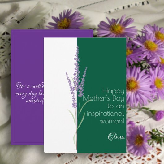  Minimalist watercolor lavender purple mother day シーズンカード