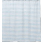 Minimalist Watercolor Pastel Blue Striped Pattern  シャワーカーテン (正面)