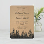 Minimalist Watercolor Pine Tree Mountain 招待状 (スタンド正面)