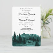 Minimalist Watercolor Pine Tree Mountain 招待状 (スタンド正面)
