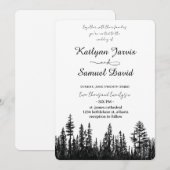 Minimalist Watercolor Pine Tree Mountain 招待状 (正面/裏面)