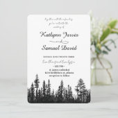 Minimalist Watercolor Pine Tree Mountain 招待状 (スタンド正面)