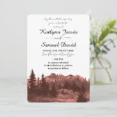 Minimalist Watercolor Pine Tree Mountain 招待状 (スタンド正面)