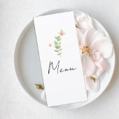 Minimalist Watercolor Wildflower Wedding Menu Card メニュー