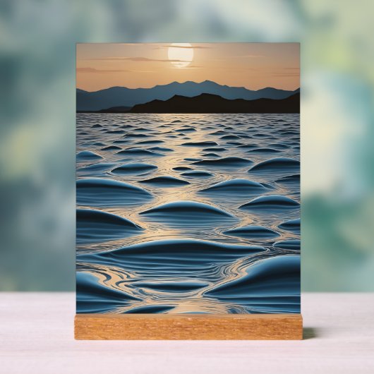 Minimalist Waves at Dawn アクリルサイン (ニュートラル)