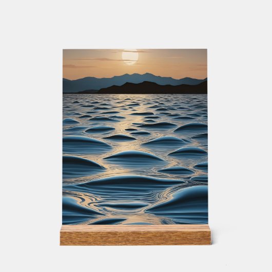 Minimalist Waves at Dawn アクリルサイン (正面)