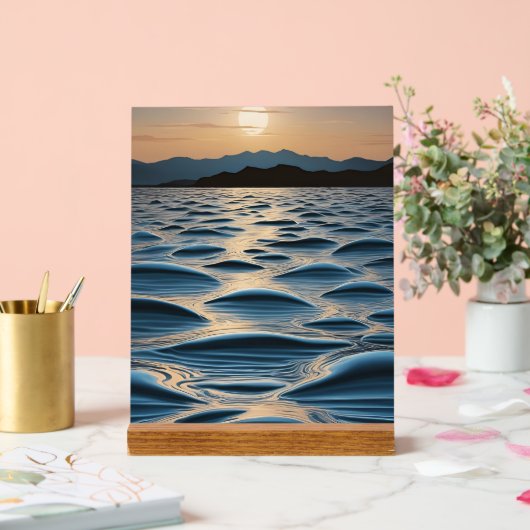 Minimalist Waves at Dawn アクリルサイン (ウェディング)