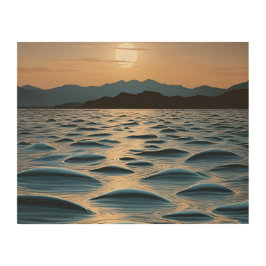 Minimalist Waves at Dawn ウッドウォールアート